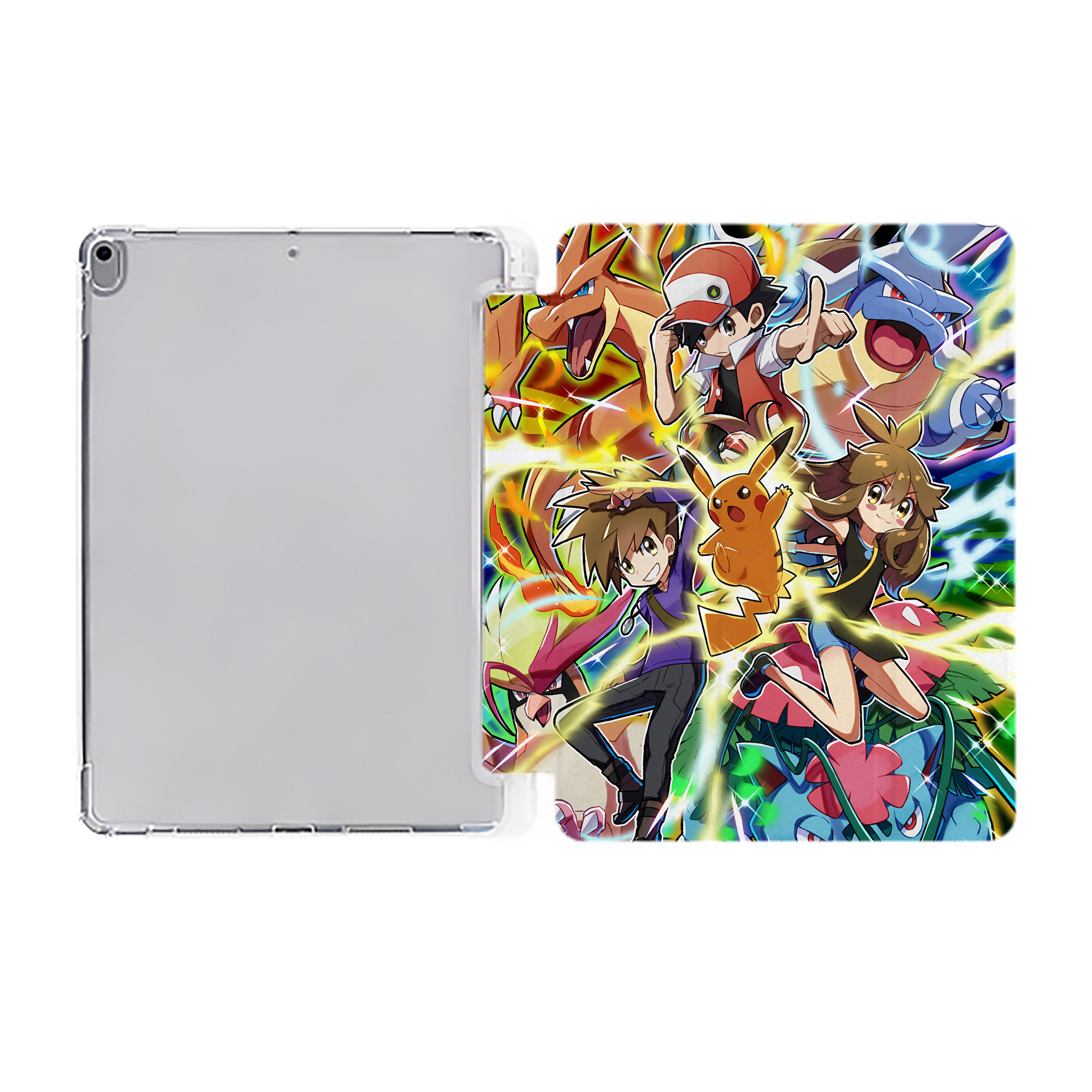 （画像用） ポケットモンスター Pokémon IPad ケース ペン収納付き 三つ折りスタンド PUレザー×シリコン 対応機種9.5/10.5/10.9インチ